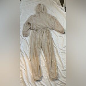 Victoria's Secret Light Beige Hoodie and Joggers Set